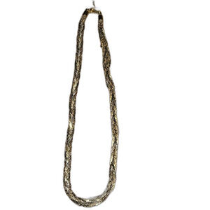 Tri Colored Gold Toned Braided‎ Korean Necklace
